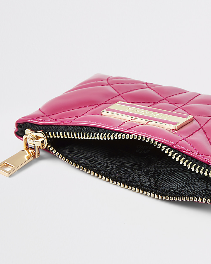 Pink quilted mini purse