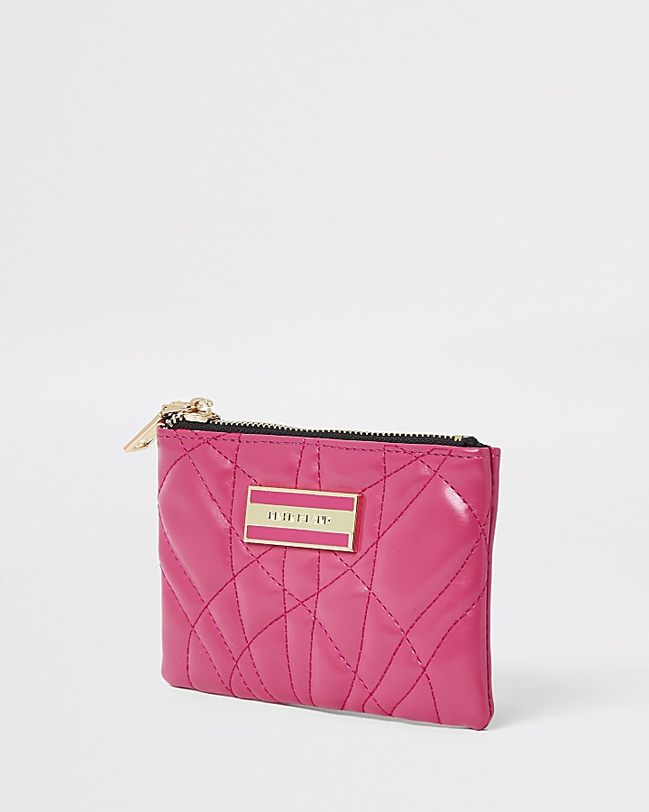 Pink quilted mini purse