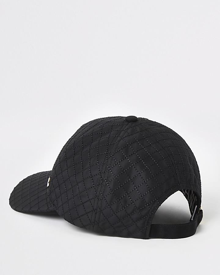 Black quilted cap
