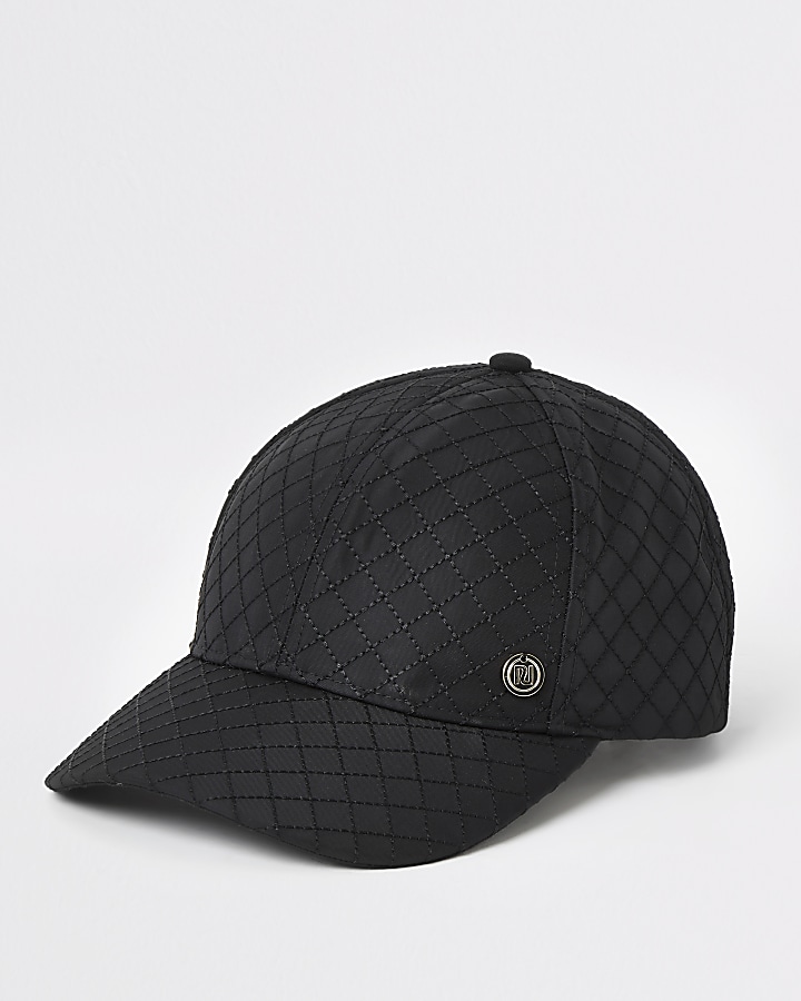 Black quilted cap