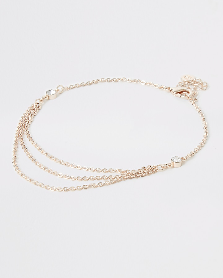 Rose gold colour layered anklet