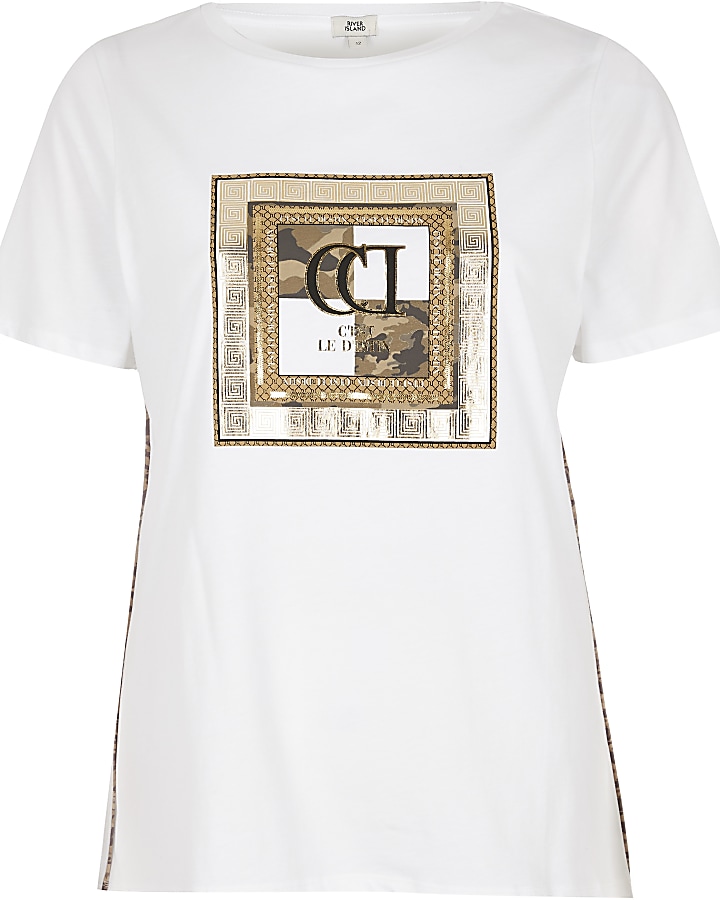 White camo RI print T-shirt
