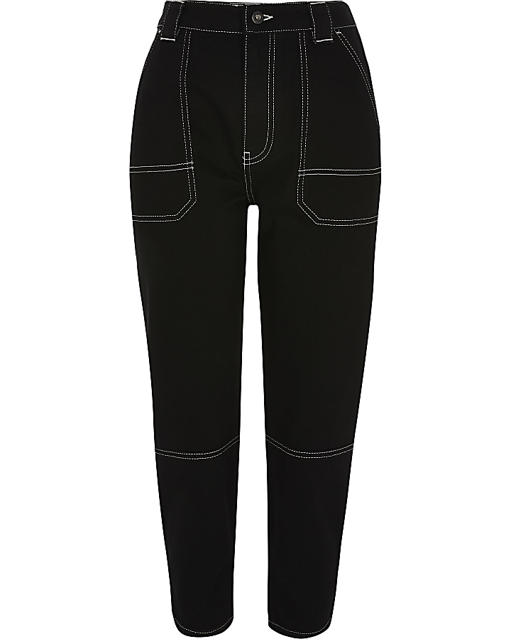 Black tapered jeans