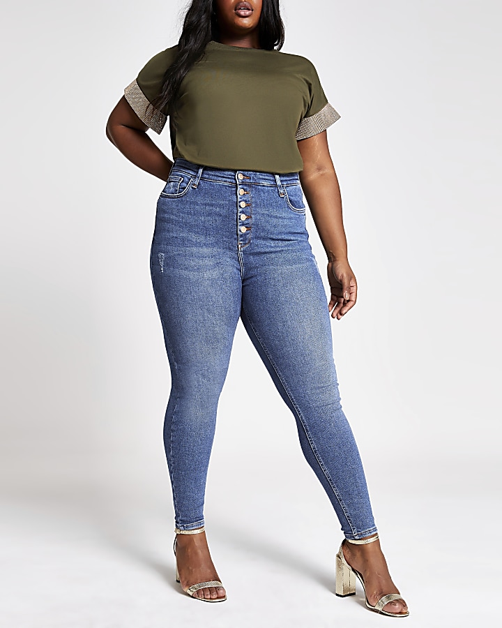 Plus blue Hailey high rise skinny jeans