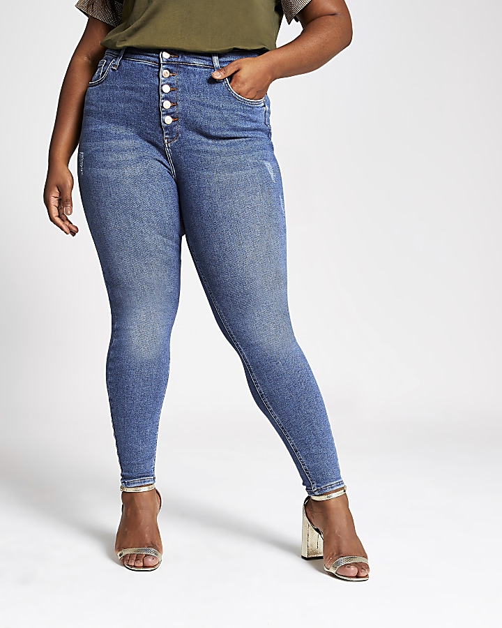 Plus blue Hailey high rise skinny jeans