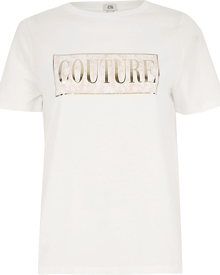 White 'Couture' tie dye T-shirt