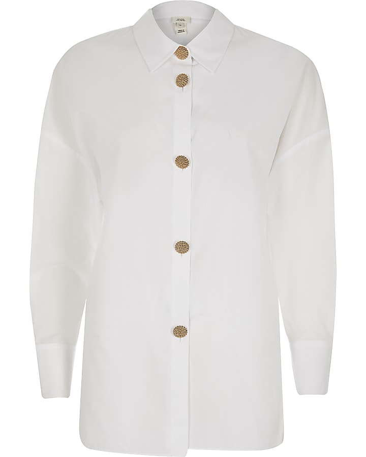 White button front shirt