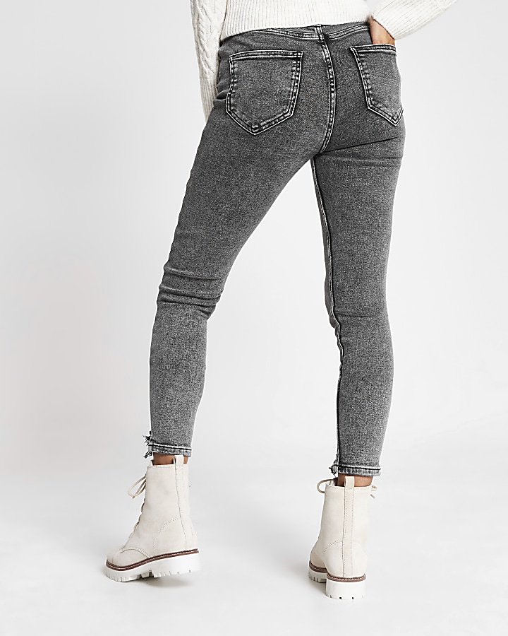 Grey acid wash Hailey high rise skinny jeans