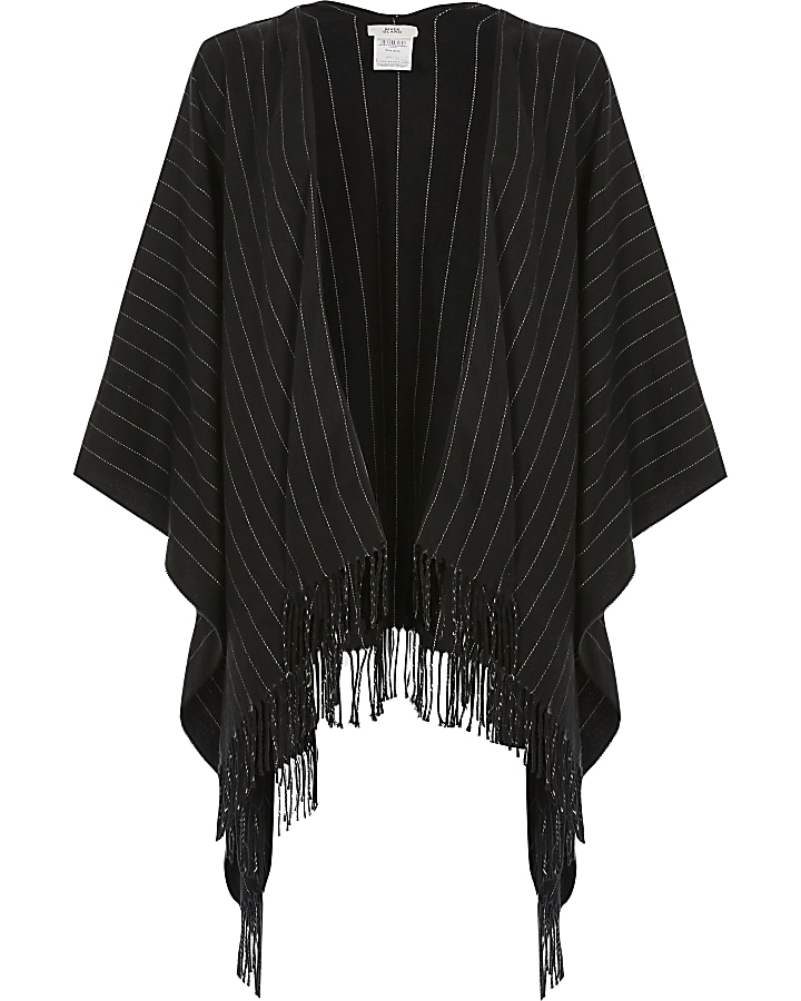 Black pin stripe cape