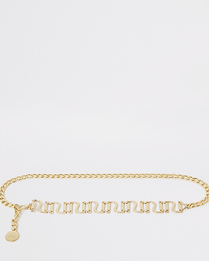 Gold colour RI chain belt