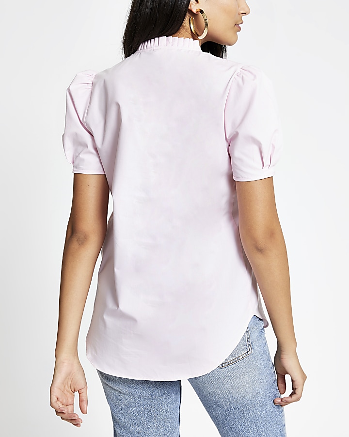 Pink V neck shell top
