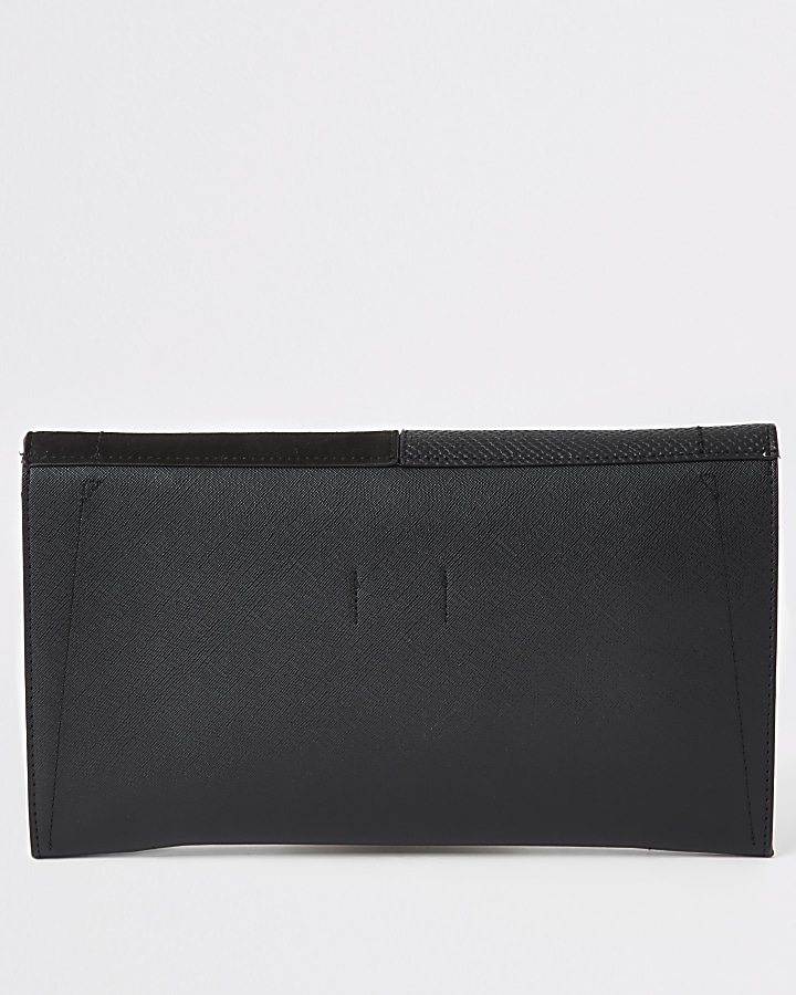 Black envelope clutch bag