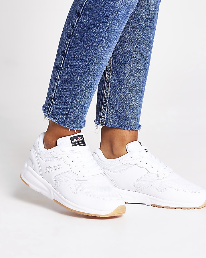 Ellesse NYC84 white lace-up trainers