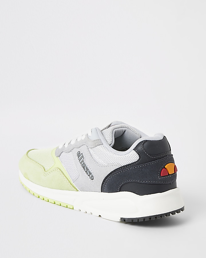 Ellesse NYC84 grey and green trainers