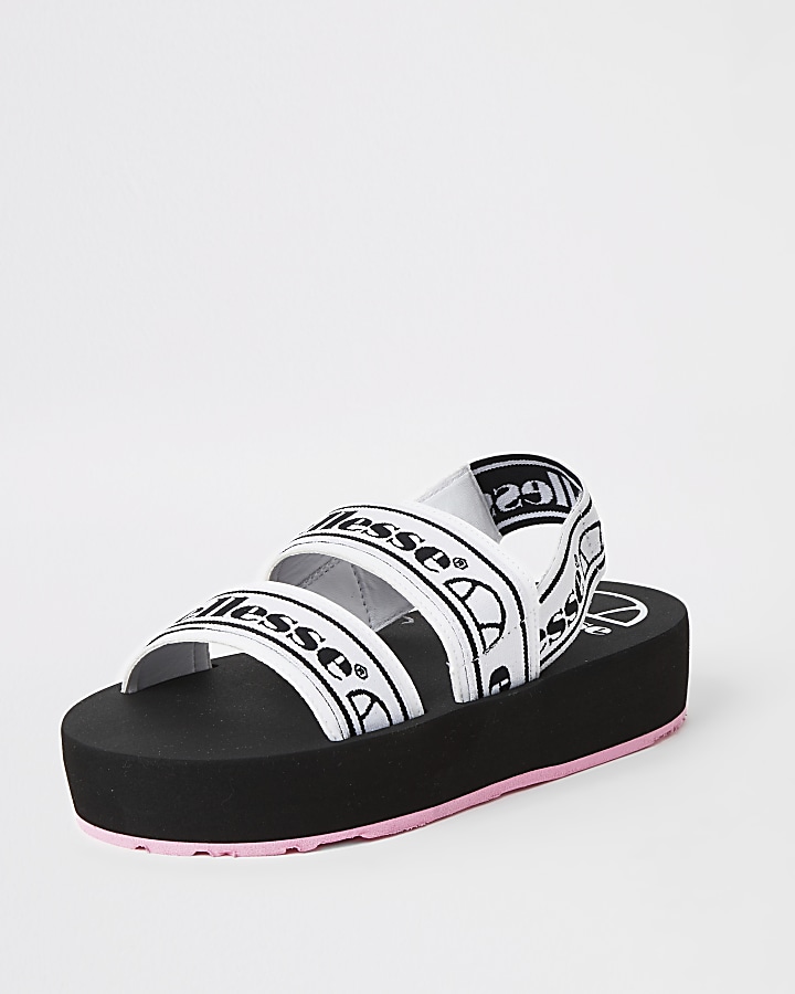 Ellesse black strap flatform sandals