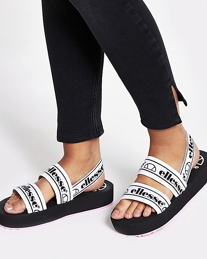 Ellesse black strap flatform sandals