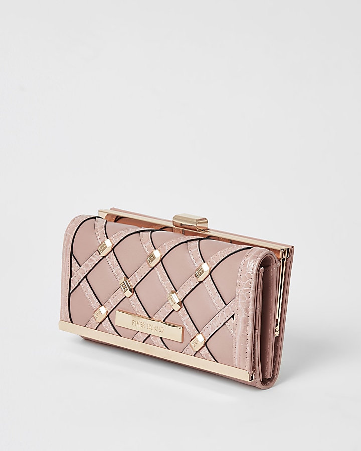 Pink studded cliptop purse