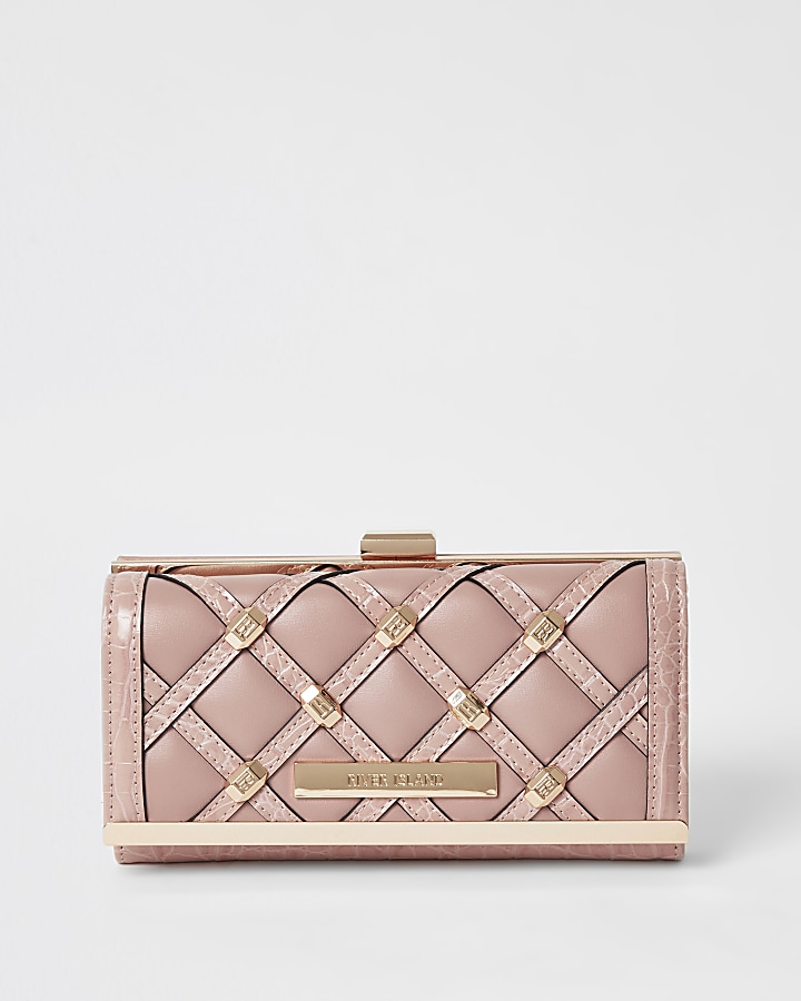 Pink studded cliptop purse