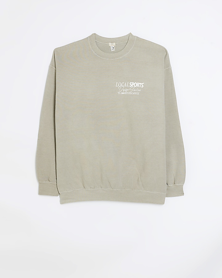 Taupe graphic print sweatshirt