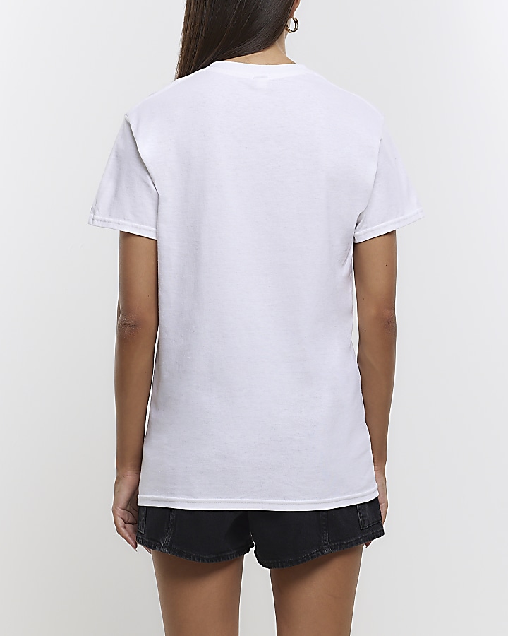 White graphic print t-shirt | River Island