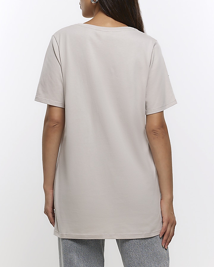 Taupe graphic t-shirt