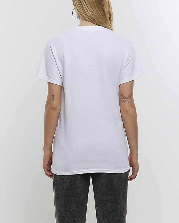White graphic print t-shirt