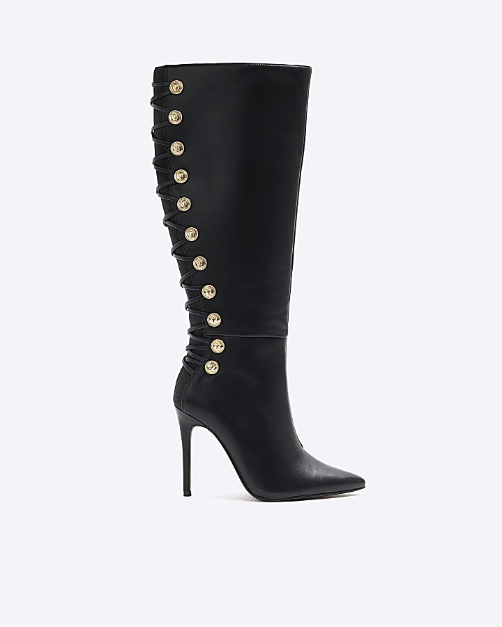 Button up hotsell knee high boots