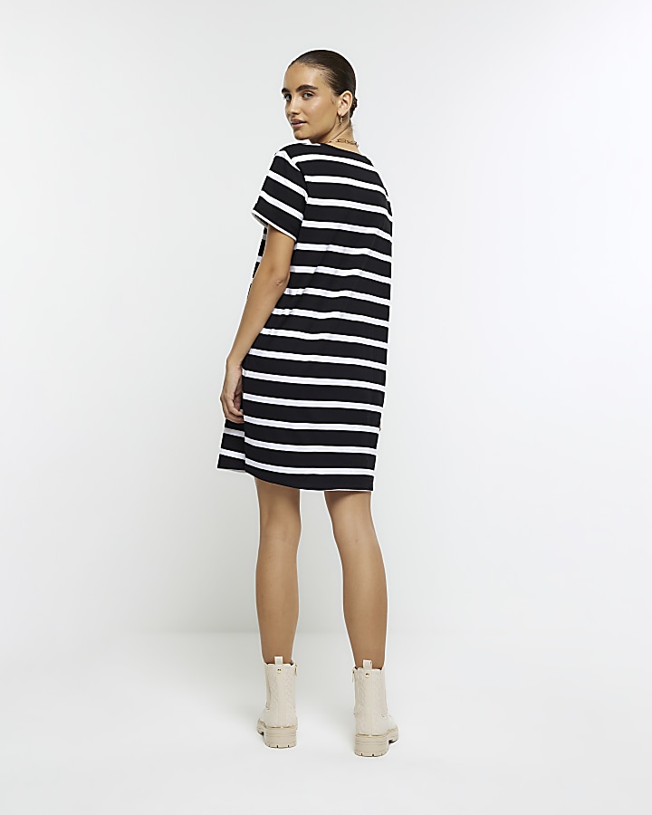 Black stripe t-shirt mini dress