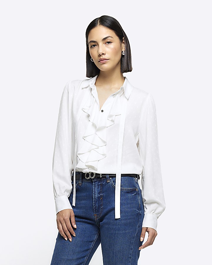 River island frill store shirt