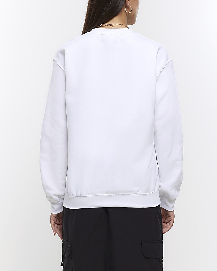 White embroidered sweatshirt