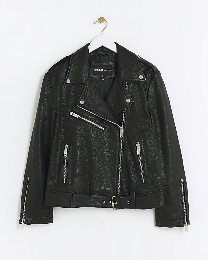 Black RI Studio leather biker jacket