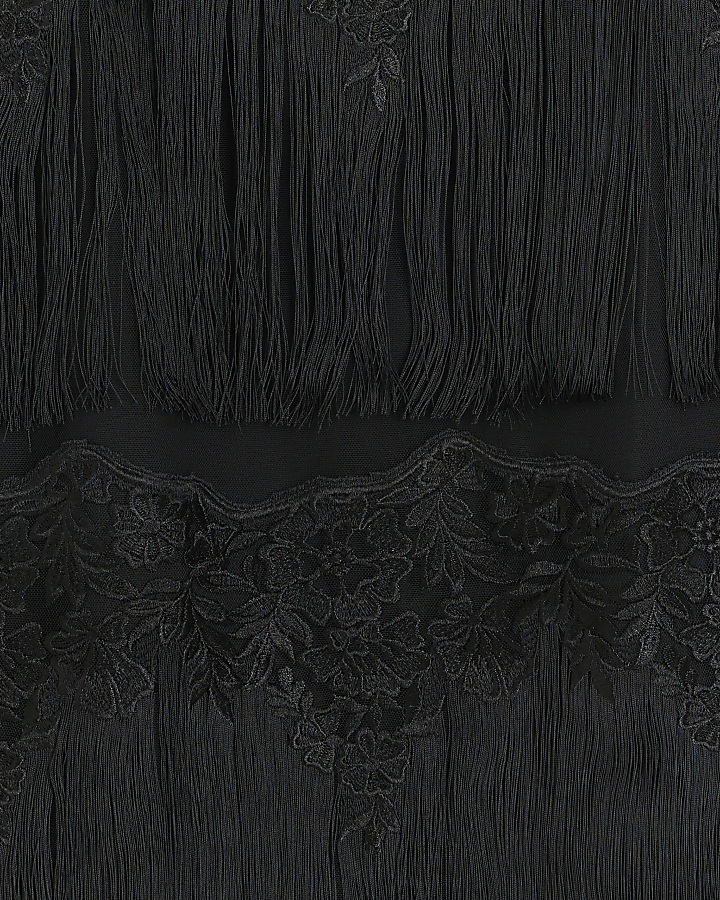Black lace detail cami top