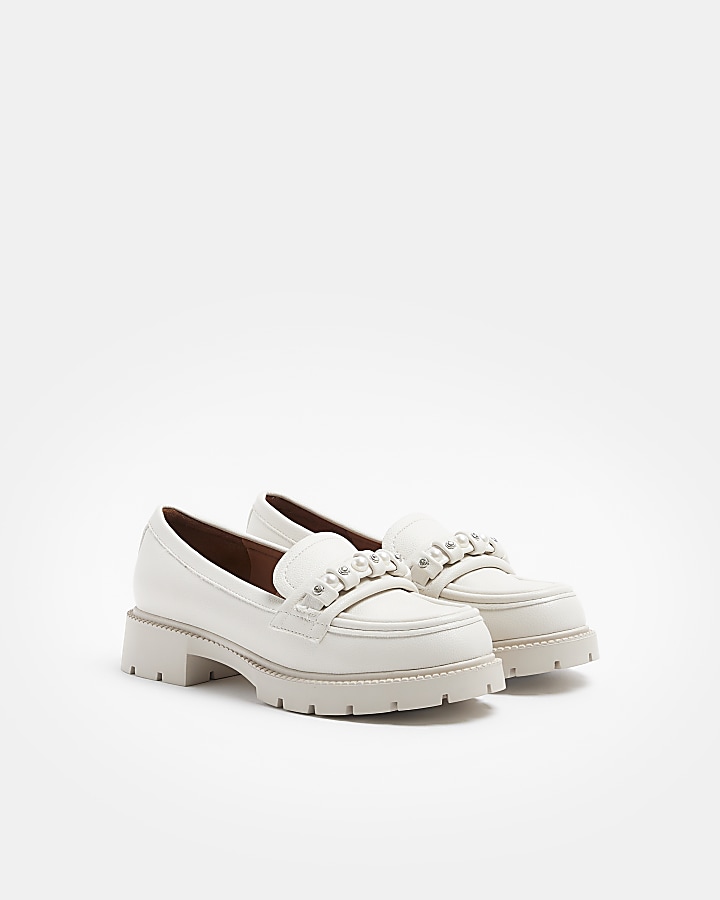 Cream Pearl Chunky Loafers