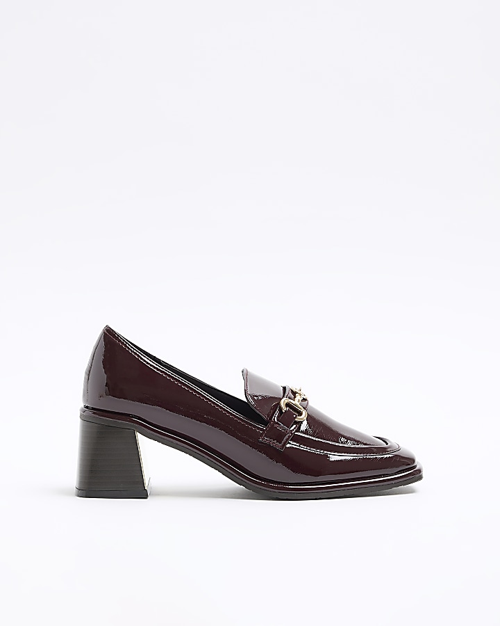 Red 2024 patent loafers