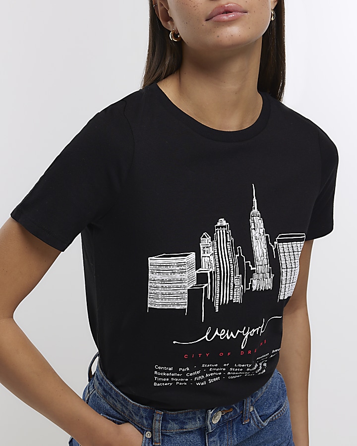 Black New York graphic t-shirt