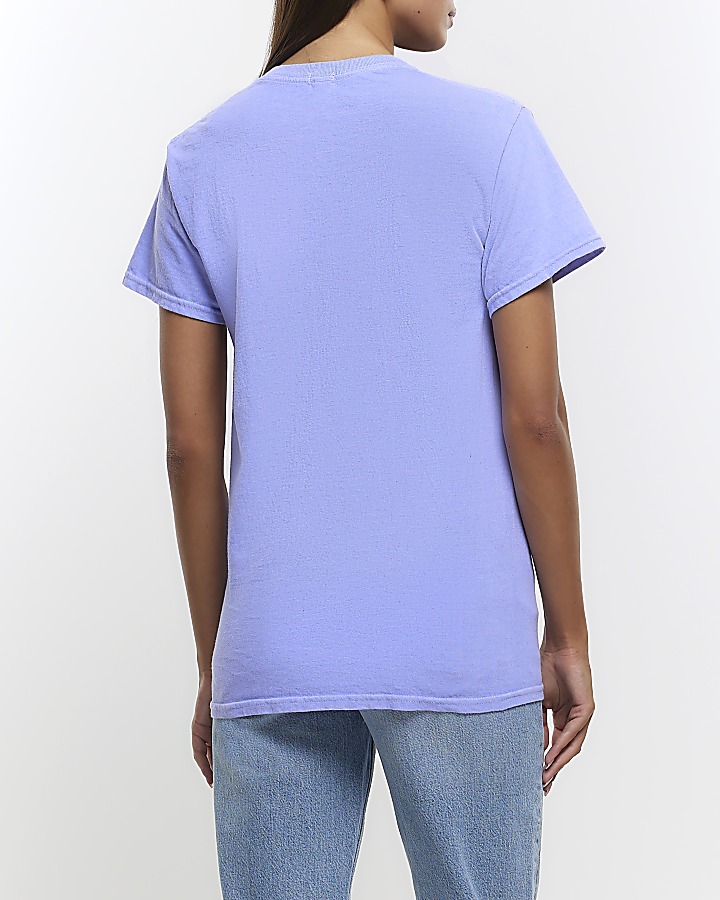 Purple graphic print t-shirt