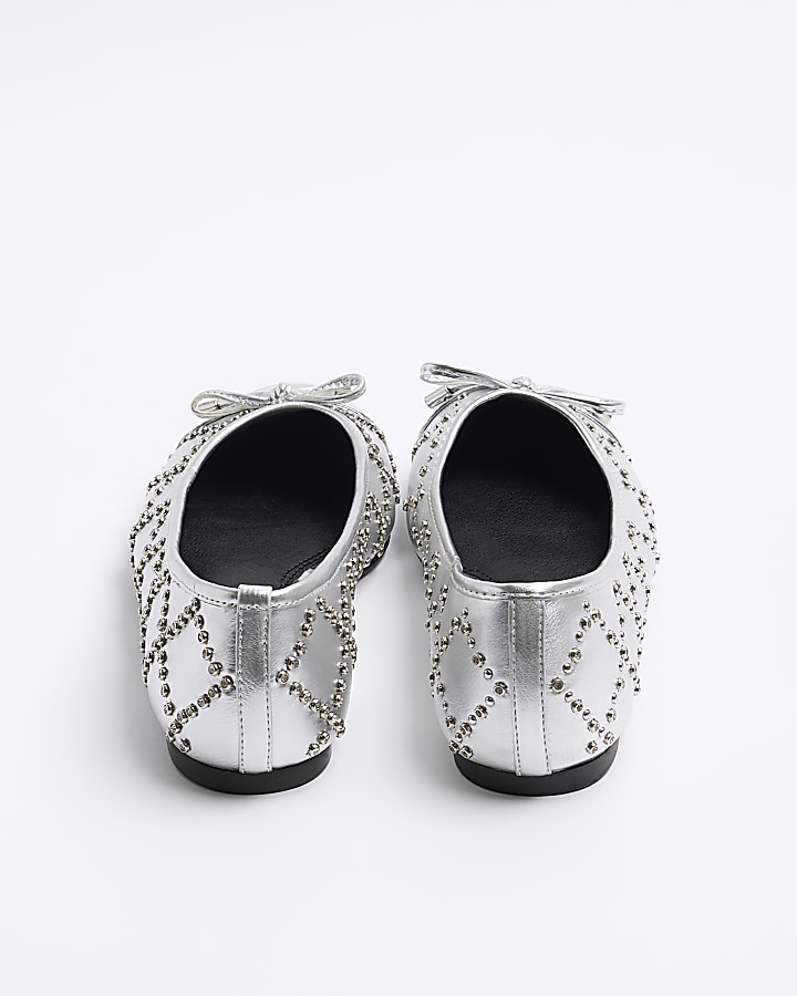 Silver studded ballet shoes