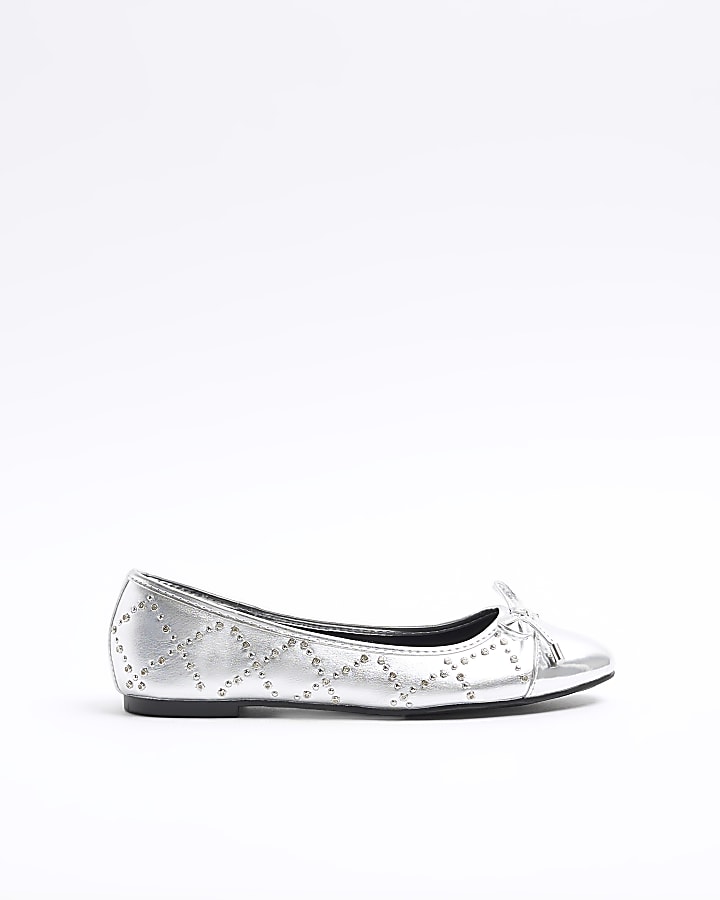 Silver studded ballet shoes