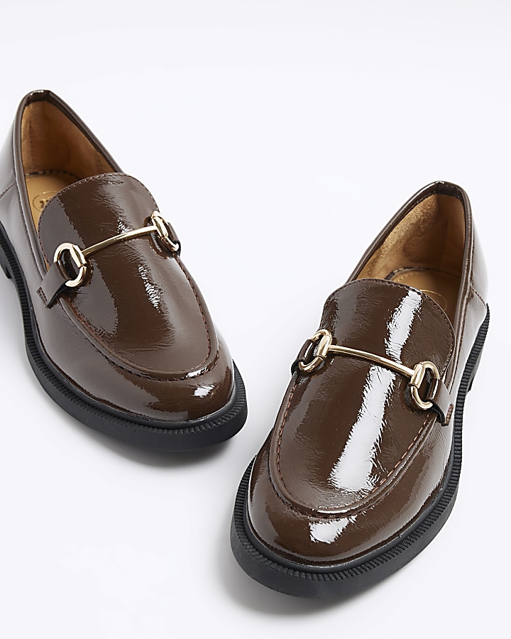 Brown chain loafers | River Island