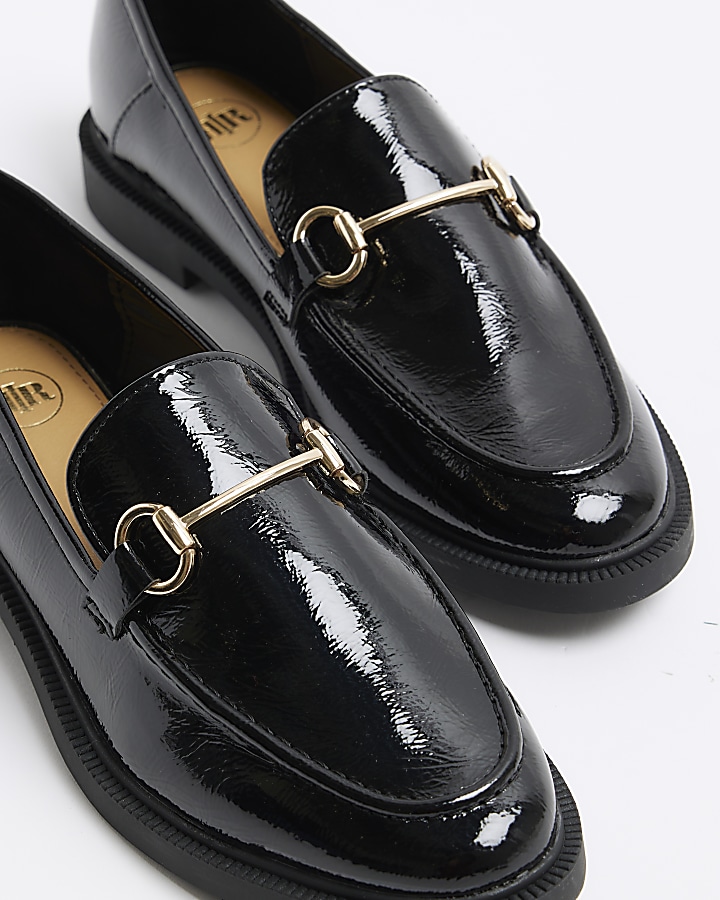 Black chain loafers River Island