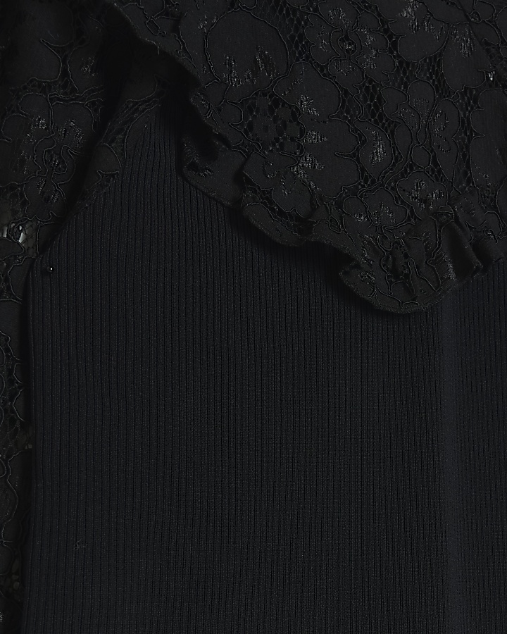 Black lace bodycon mini dress