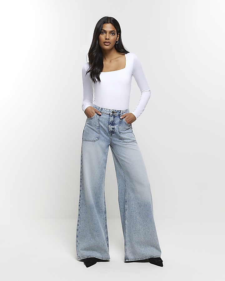 High waisted jeans store without back pockets