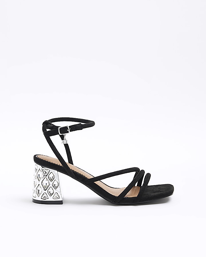 Black store diamante sandals