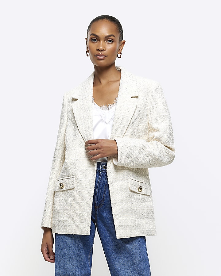 Tweed jacket womens hot sale river island