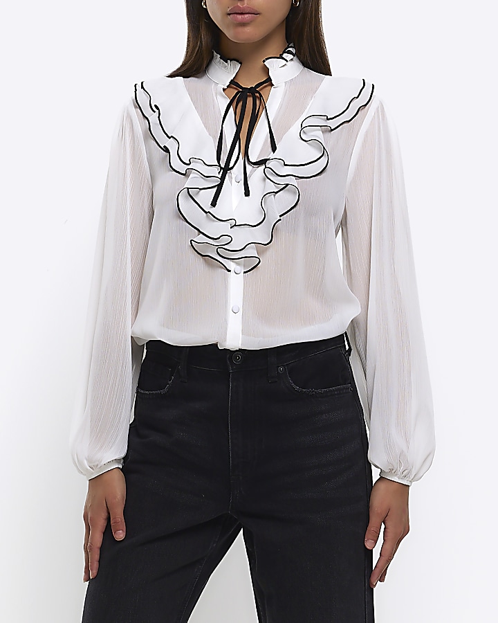 White best sale chiffon blouse