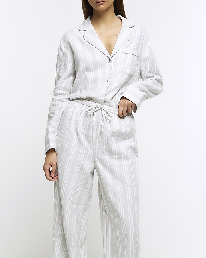 Grey stripe pyjama trousers