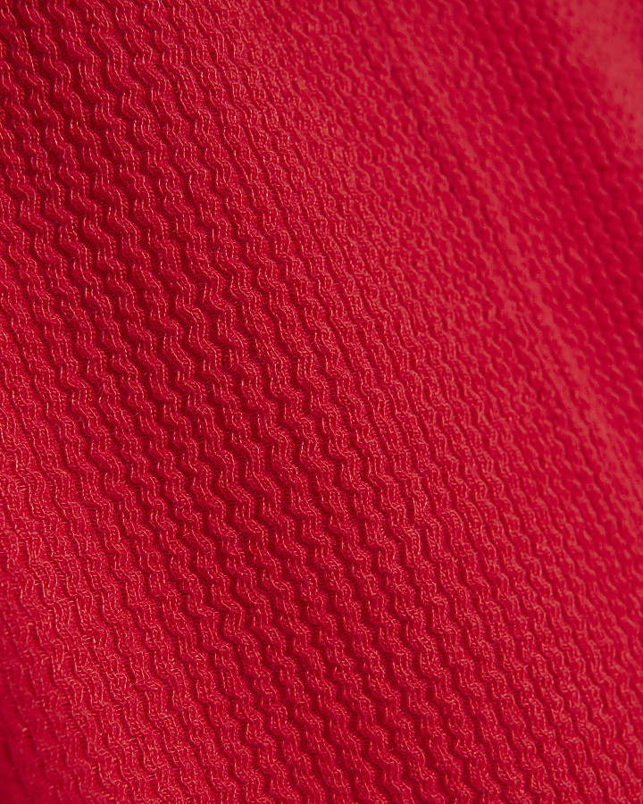 Red bandeau bodycon midi dress | River Island
