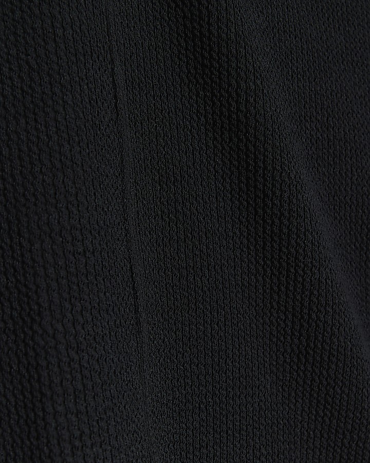 Black textured bandeau bodycon mini dress | River Island