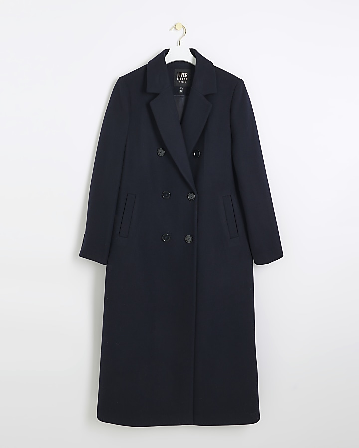 Navy longline overcoat
