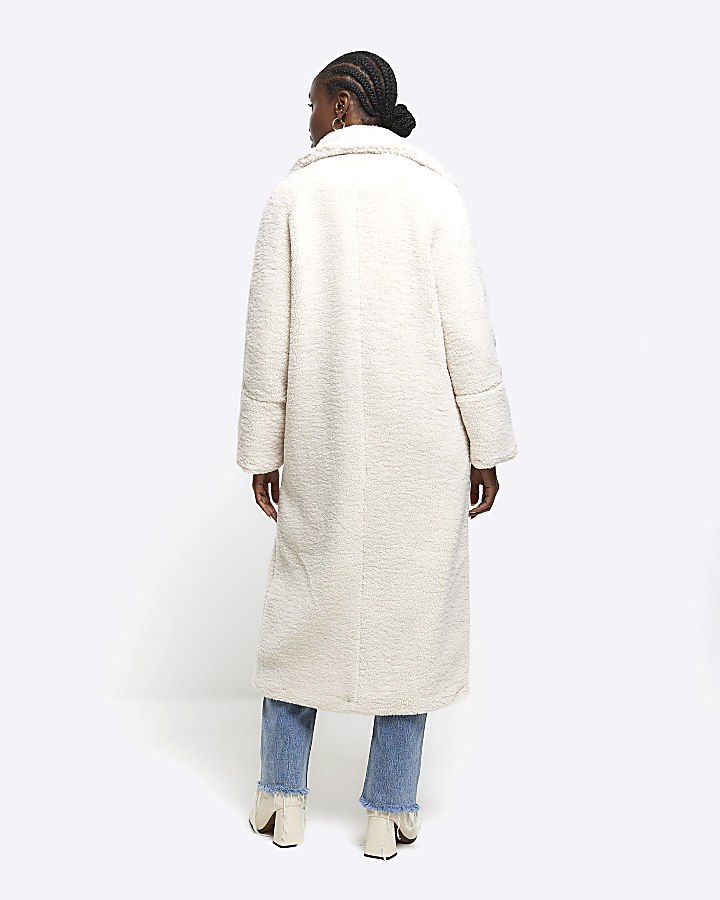 Cream borg oversized coat